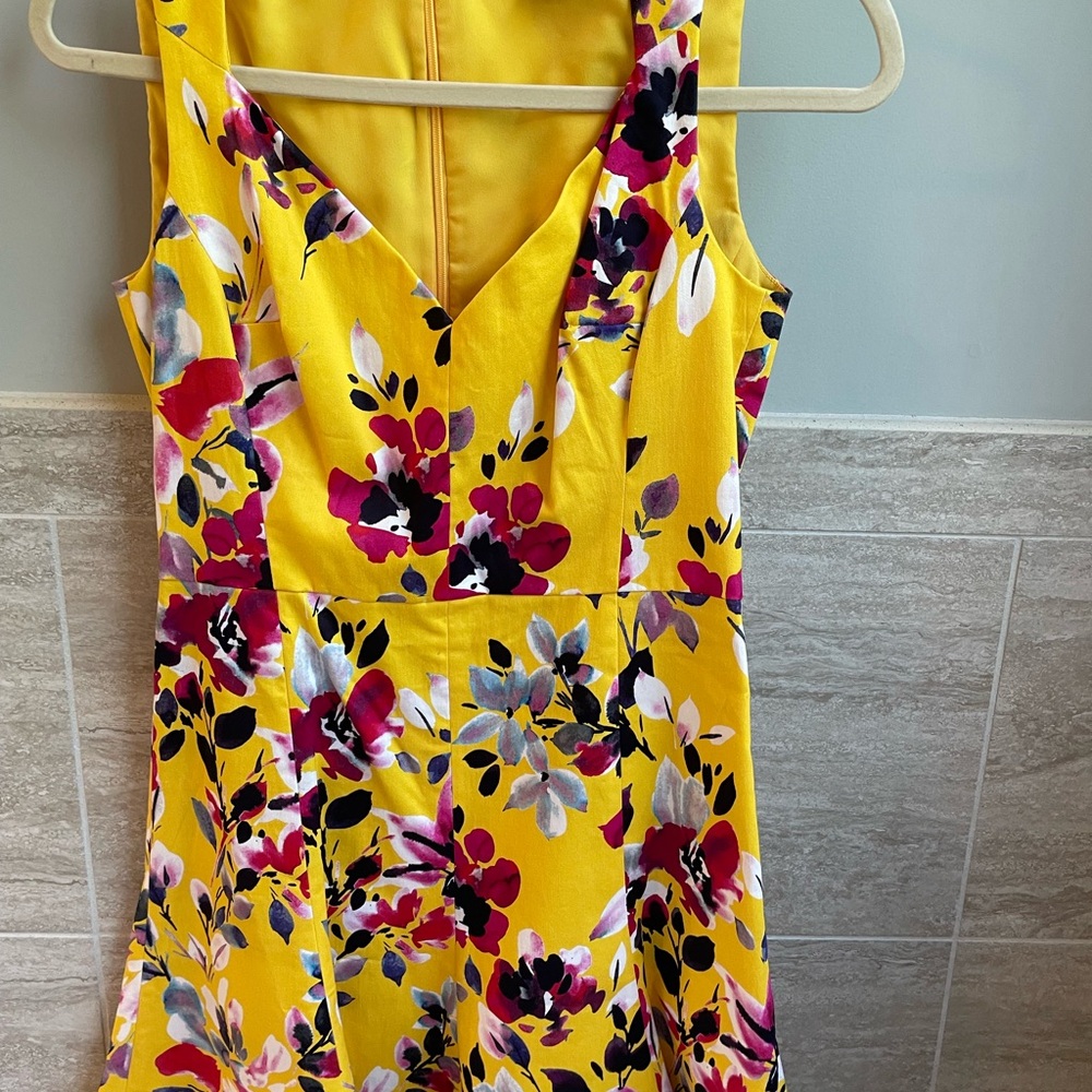 Bright yellow spring and summer dress.